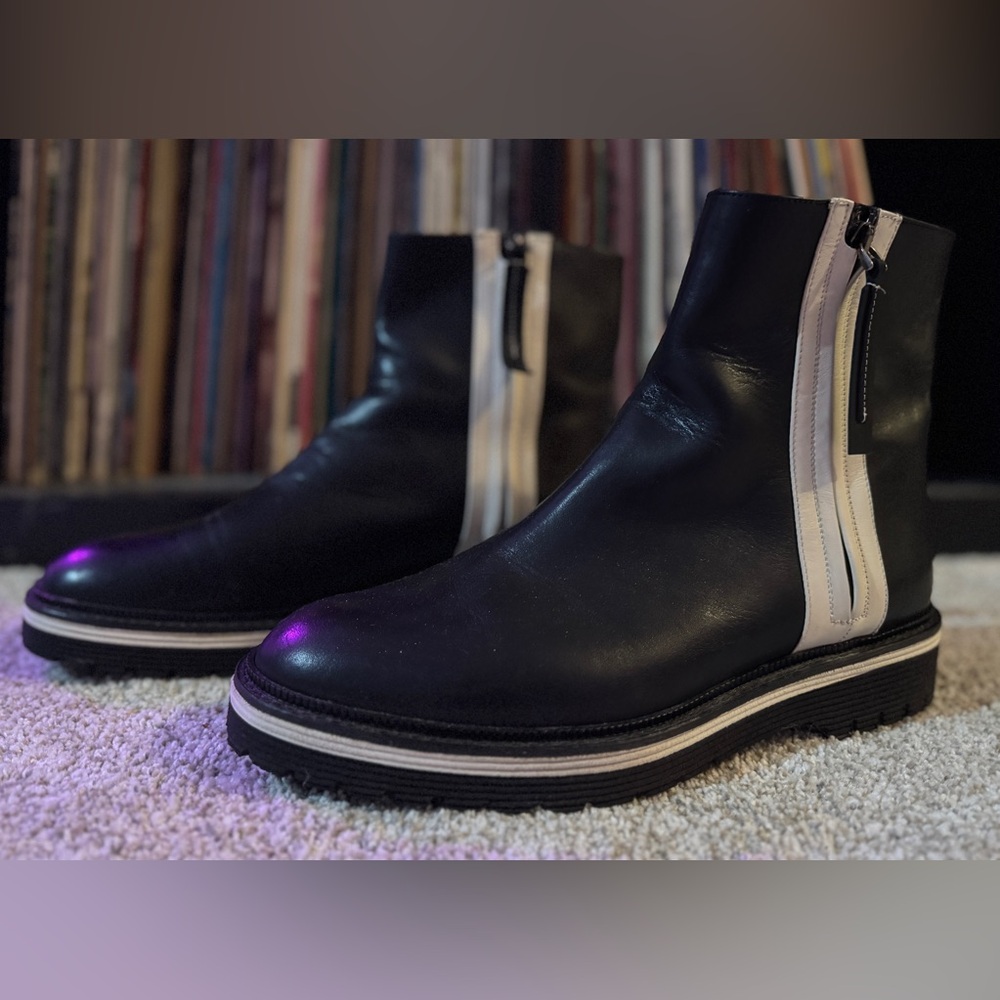 Retro Italian Leather Ankle Boots